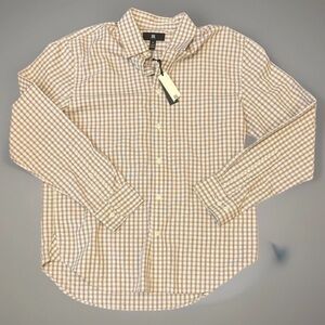 NWT Banana Republic Men’s Plaid Button Down Shirt Size M 100% Organic Cotton